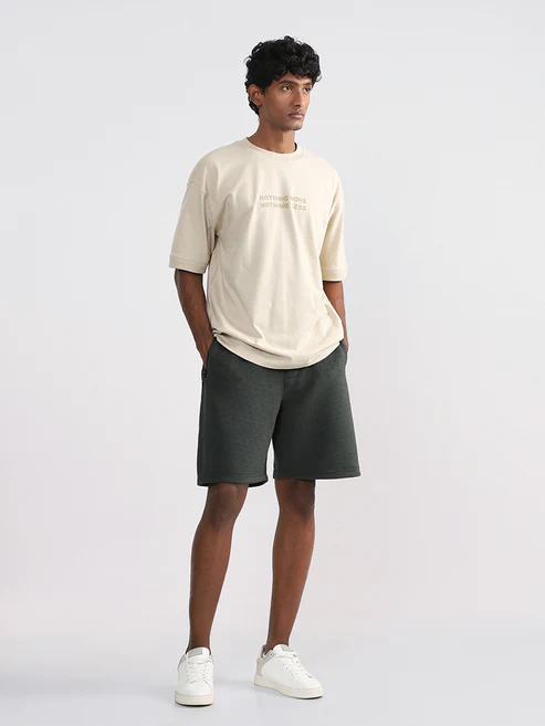 Studio Fit Beige Relaxed Fit T-Shirt